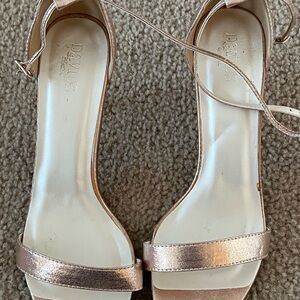 David's Bridal Metallic Pink Heels